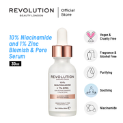 Revolution Skincare 10% Niacinamide And 1% Zinc Blemish & Pore Serum 30ml