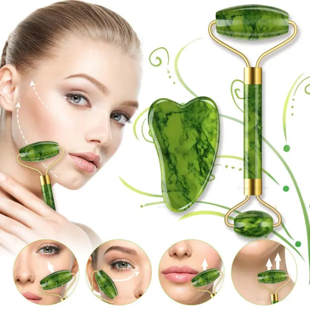 Face Roller and Jade Stone Set