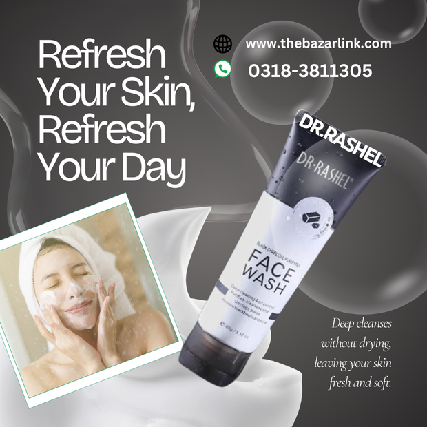 Dr.Rashel Black Charcoal Purifying Face Wash (100g)