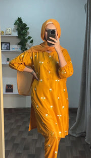 Embroidery 2-Piece Linen Suit