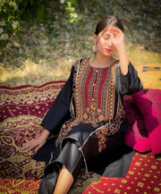 Elegant Embroidered Linen 2-Piece Suit – Stylish & Comfortable