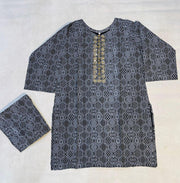 Versatile Black Printed Linen Suit – Perfect for Every Occasion
