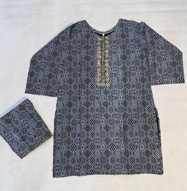 Versatile Black Printed Linen Suit – Perfect for Every Occasion