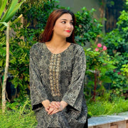 Versatile Black Printed Linen Suit – Perfect for Every Occasion