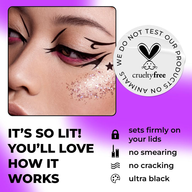 LAMEL Liquid Long-Lasting Eyeliner With Hard Brush №402 Graphite Black