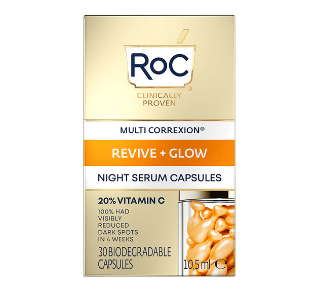 ROC Multi Correxion Revive + Glow Vitamin C Night Serum Capsules - 30 PACK