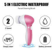 5 in 1 Electric Facial Cleanser Wash Face Cleaning Machine Skin Pore Cleaner Body Cleansing Massage