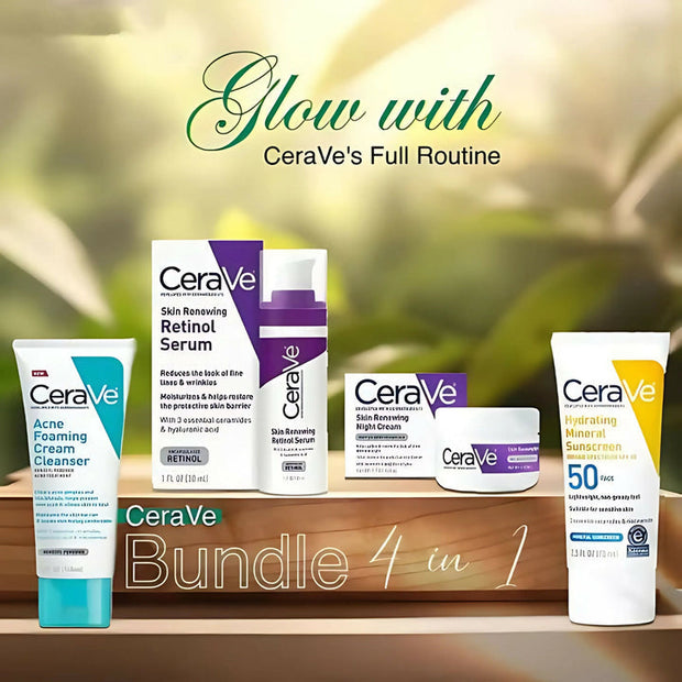 CeraVe 4-in-1 Kit Skincare Bundle Original 100%