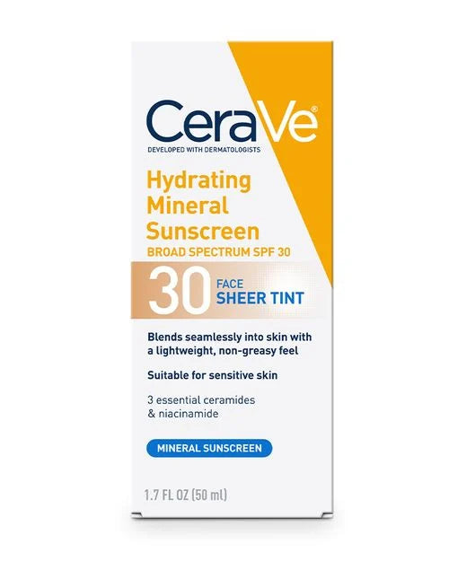 Cerave Hydrating Mineral Sunscreen 30 Face 50ML