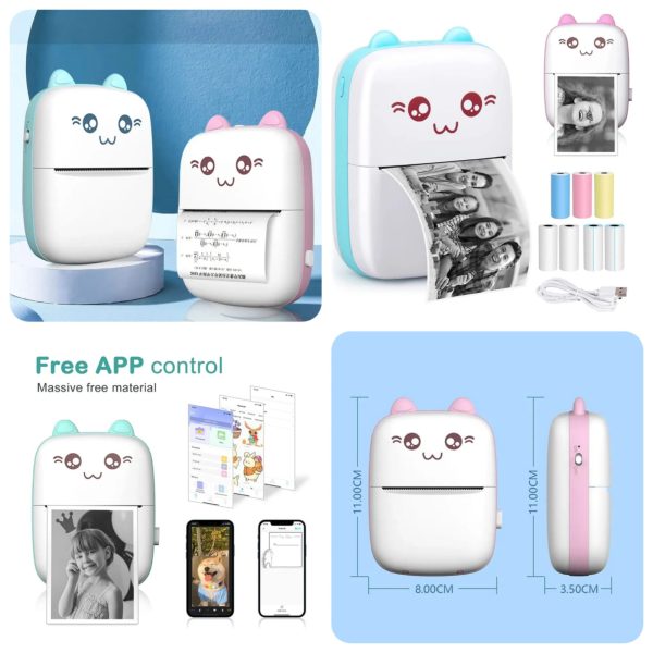 Mini Portable Pocket Thermal Printer – Wireless & Inkless (Random Color)