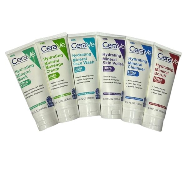 Pack of 6 CeraVe Hydrating Mineral Facial Kit – Ultimate Skincare Combo