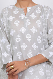 MYSTIQUE PRINT BLOCKED KURTA WITH TROUSER